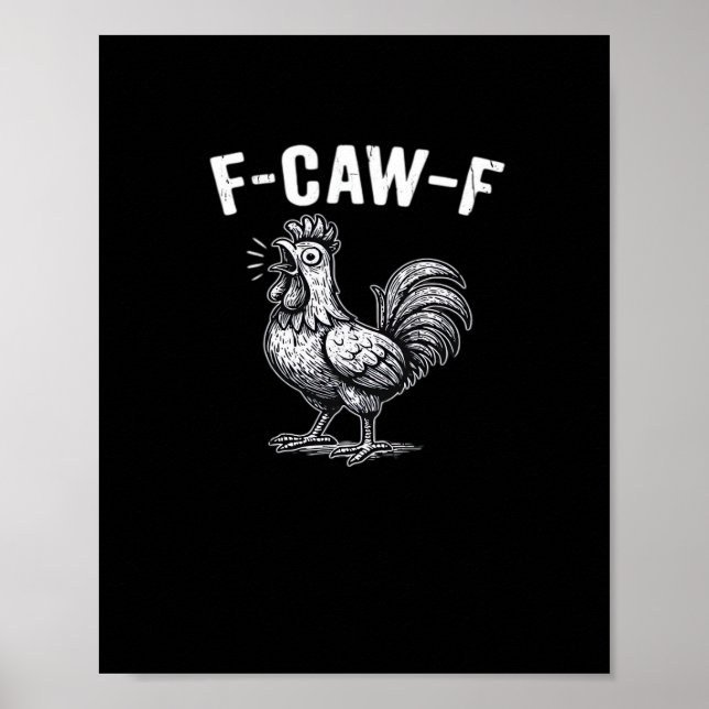 Poster F-Caw-F Chicken Retro Graphic (Devant)