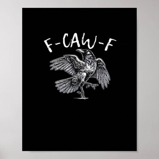 Poster F-Caw-F Corbeau Rétro Classique (Devant)