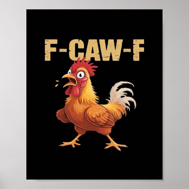 Poster F-Caw-F Crow Gothic Funny Humor (Devant)