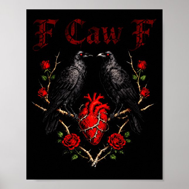 Poster F Caw F Crow Heart Funny Anti Valentine Day Single (Devant)