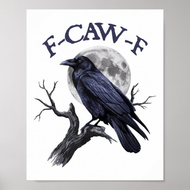 Poster F-caw-f Funny Black Bird Black Crow (Devant)