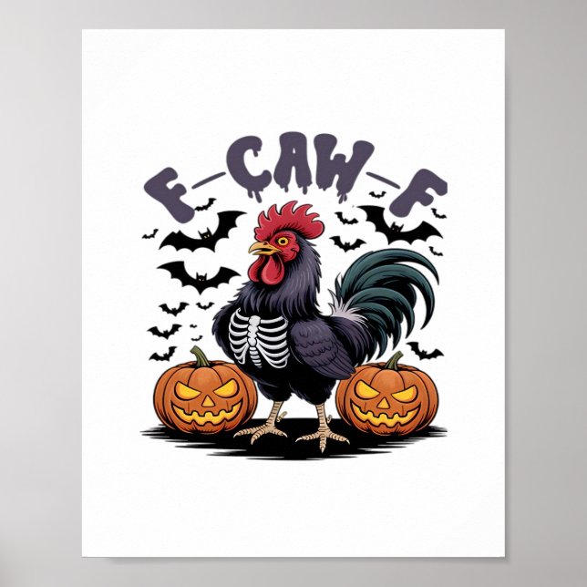 Poster F Caw F Humor Crow Gothic Funny Style (Devant)