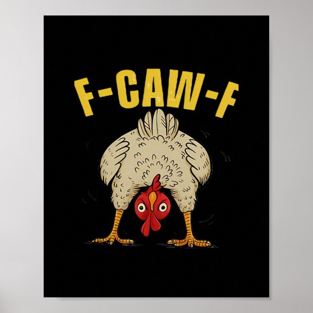 Poster F-Caw-F Humor Gothic Crow Funny Aesthetic Style (Devant)