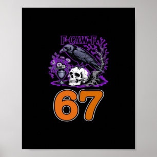 Poster F-Caw-F Poulet Halloween Classique Drôle Tendance