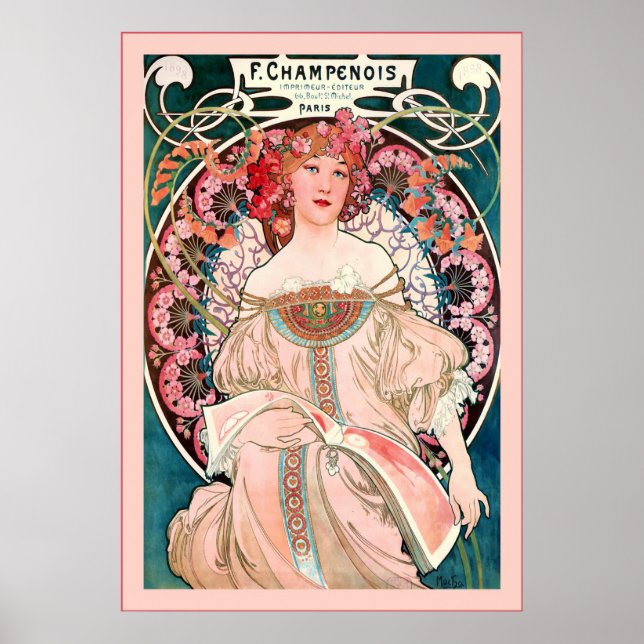 Poster F. Champenois Imprimeur-Éditeur ~ Alphonse Mucha (Devant)