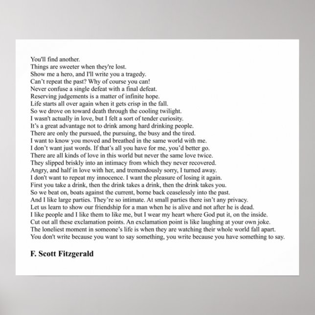 Poster F Scott Fitzgerald (Devant)