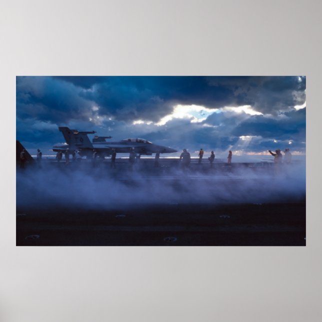 Poster FA-18 Super Hornet sur le pont de USS Stennis (Devant)