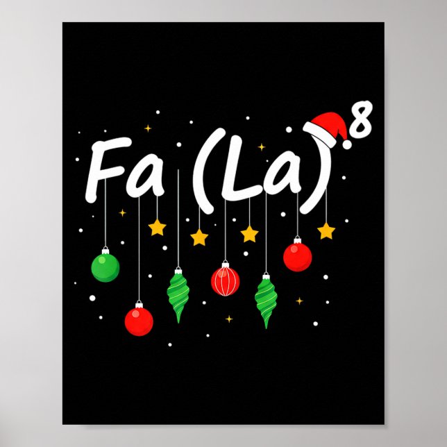 Poster Fa (la) 8 Funny Christmas Santa Fa La Math Teacher (Devant)