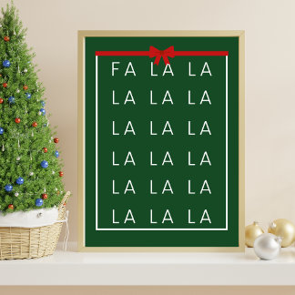 Poster Fa La La La - Mur de Noël amusant et élégant Impri