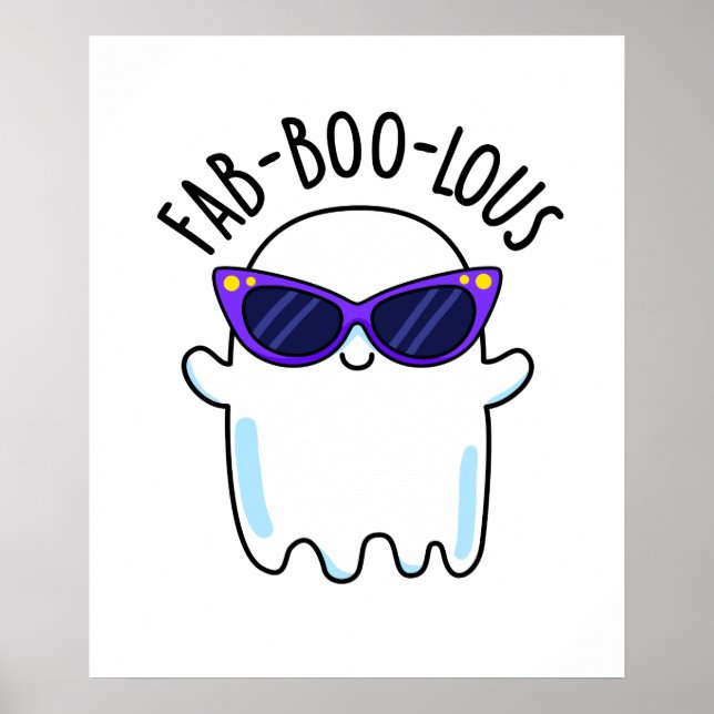 Poster Fab-Boo-Lous Drôle Pun Fantôme (Devant)