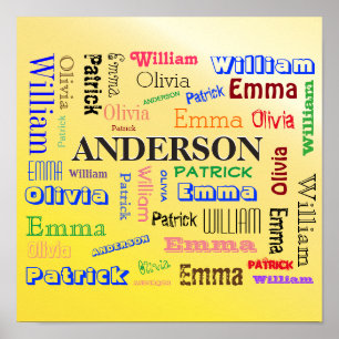 Poster Fab Family Cool Word Cloud