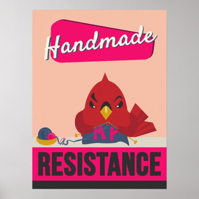 Poster Fabriqué à la main est ma résistance - Style rétro (Devant)