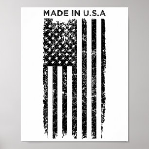Poster Fabriqué Aux Etats-Unis Drapeau Américain 4 juille