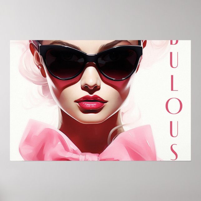 Poster Fabulous Mode Modèle Bow rose (Devant)