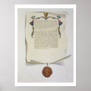 Poster Fac-similez l'édition de la Magna Carta, les