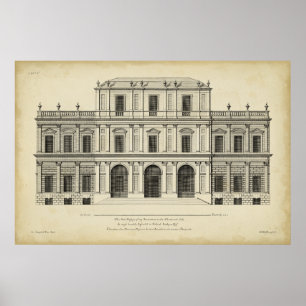 Poster Façade de style théâtral de Colen Campbell