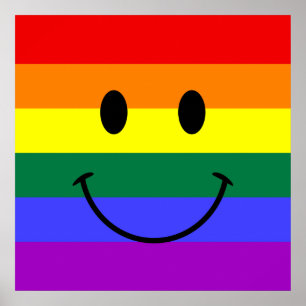 Poster Face arc-en-ciel
