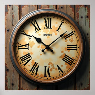 Poster Face d'horloge rustique