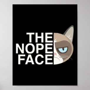 Poster Face Nope _ Drôle Lazy Chat Plaisanterie Sweat - s
