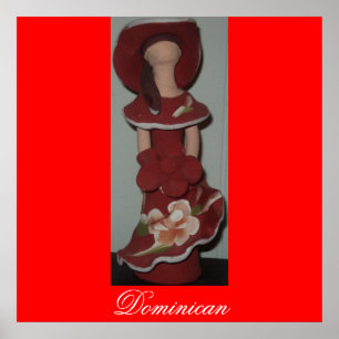 Poster Faceless Dominican Ceramic Doll, Muneca sin Rostro