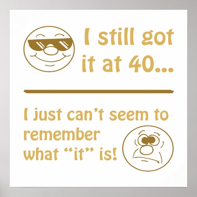 Poster Faces amusantes 40e anniversaire (Devant)