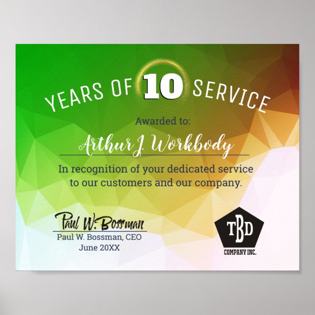 Poster Facette moderne Prix universel anniversaire de l'e (Devant)