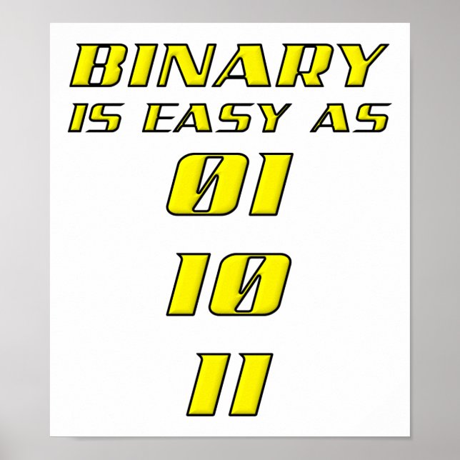 Poster facile Binary Funny (Devant)