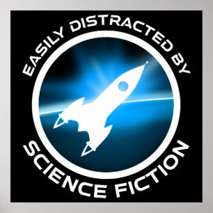 Poster Facilement Distrait Par La Science-Fiction