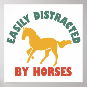 Poster Facilement Distrait Par Les Chevaux