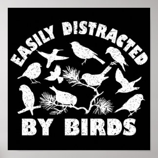 Poster Facilement Distrait Par Les Oiseaux