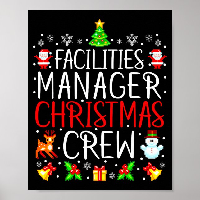 Poster Facilities Manager Christmas Crew Matching Xmas  (Devant)