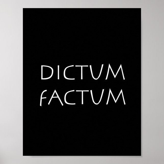 Poster Factum dictum (Devant)