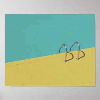 Poster Faded Yellow et Aqua Blue Photo moderne