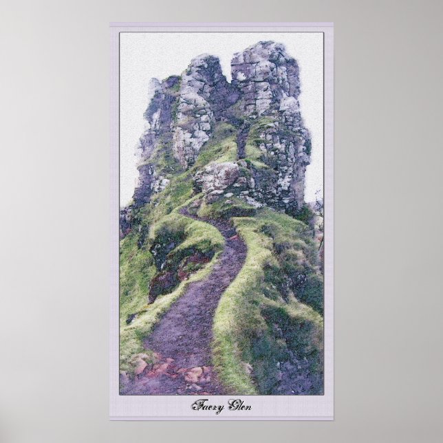 Poster Faery Glen Castle Illustration avec texte (Devant)