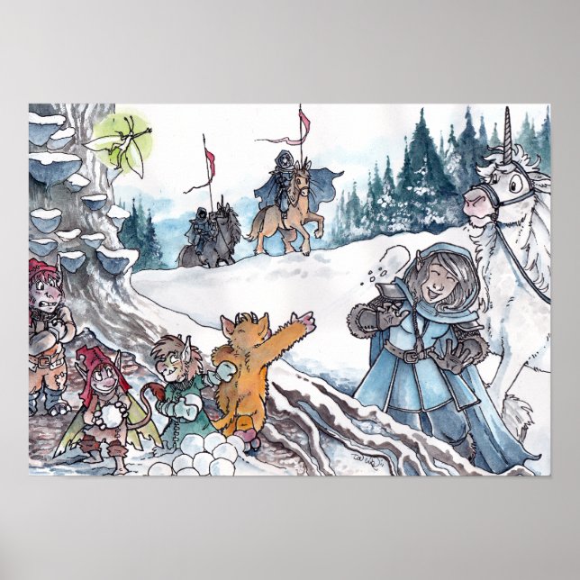 Poster Faery Snowball combat (Devant)