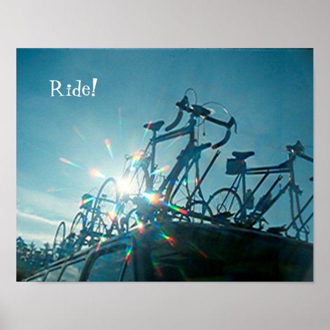 Poster - Fahrräder mit Regenbogenlängen (Vorne)