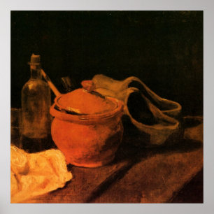 Poster Faïence, bouteille et sabots par Vincent van Gogh