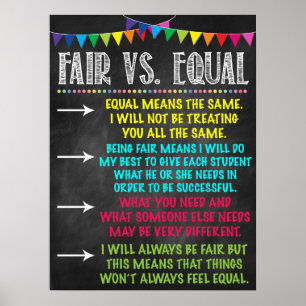 Poster Fair Vs Equal Classroom