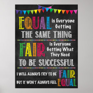 Poster Fair Vs Equal Classroom