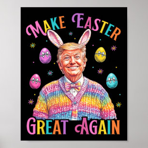 Poster Faire à nouveau grande Pâques drôle de lapin Trump