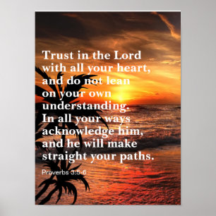 Poster Faire confiance au Seigneur de tout votre cœur ver