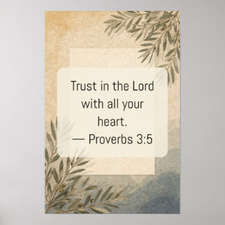 Poster Faire confiance au Seigneur Proverbes 3:5 Impressi