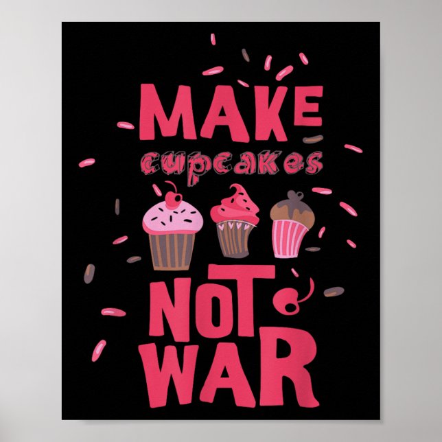 Poster Faire de la cupcake pas la guerre (Devant)
