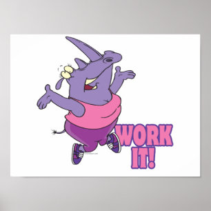 Poster faire de l'exercice physique drôle rhino
