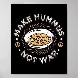Poster Faire de l'Hummus pas de guerre Vegetarian Vegetar