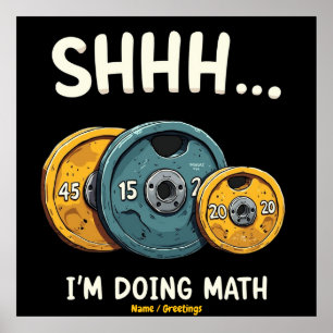 Poster  Faire des maths drôle de musculation entraînement
