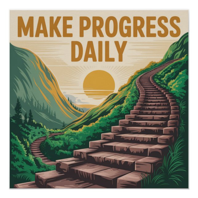 Poster Faire des progrès quotidiennement (Devant)