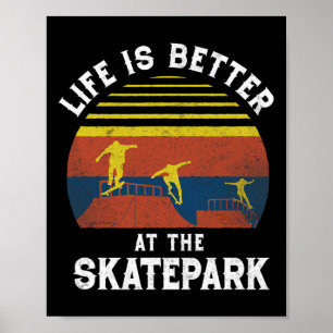 Poster Faire du skateboard mieux au skatepark Vintage 80s