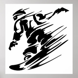 Poster Faire du surf des neiges l'affiche extrême de