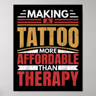 Poster Faire Du Tatouage Est Thérapie Drôle Tatouage Arti